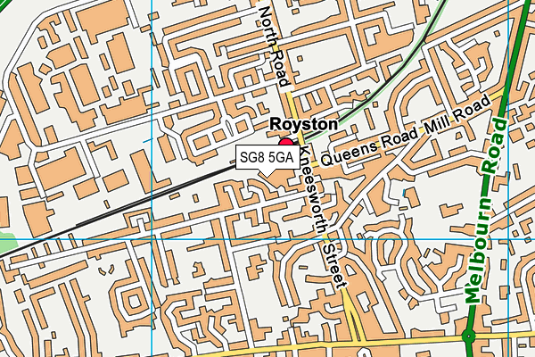 SG8 5GA map - OS VectorMap District (Ordnance Survey)