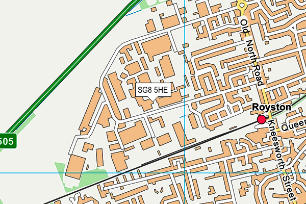 Johnson Mathey Plc Sports & Social Club (Closed) map (SG8 5HE) - OS VectorMap District (Ordnance Survey)