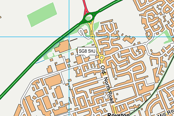 SG8 5HJ map - OS VectorMap District (Ordnance Survey)