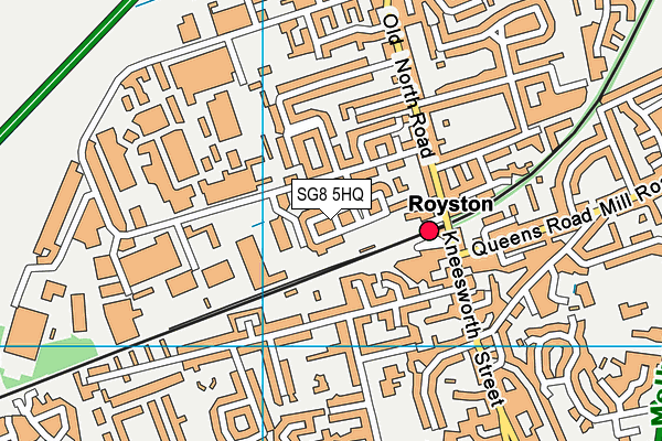 SG8 5HQ map - OS VectorMap District (Ordnance Survey)