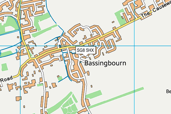 SG8 5HX map - OS VectorMap District (Ordnance Survey)