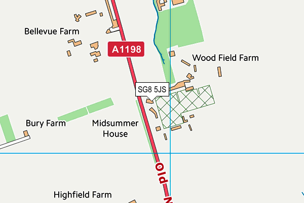 SG8 5JS map - OS VectorMap District (Ordnance Survey)