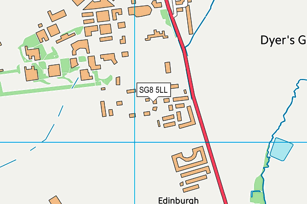 SG8 5LL map - OS VectorMap District (Ordnance Survey)