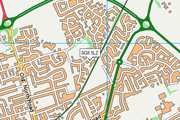 SG8 5LZ map - OS VectorMap District (Ordnance Survey)