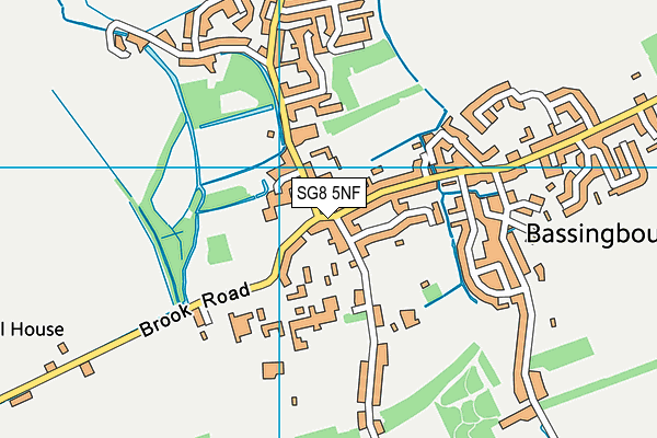 SG8 5NF map - OS VectorMap District (Ordnance Survey)