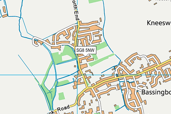 SG8 5NW map - OS VectorMap District (Ordnance Survey)