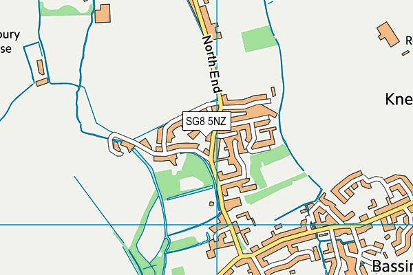 SG8 5NZ map - OS VectorMap District (Ordnance Survey)