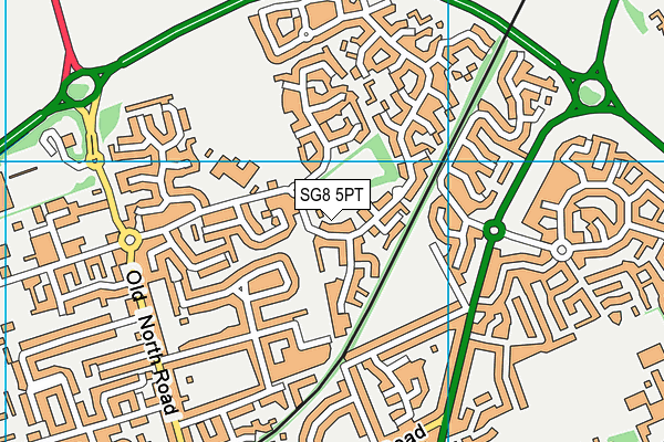 SG8 5PT map - OS VectorMap District (Ordnance Survey)