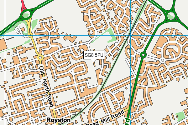 SG8 5PU map - OS VectorMap District (Ordnance Survey)