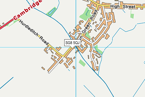 SG8 5QJ map - OS VectorMap District (Ordnance Survey)