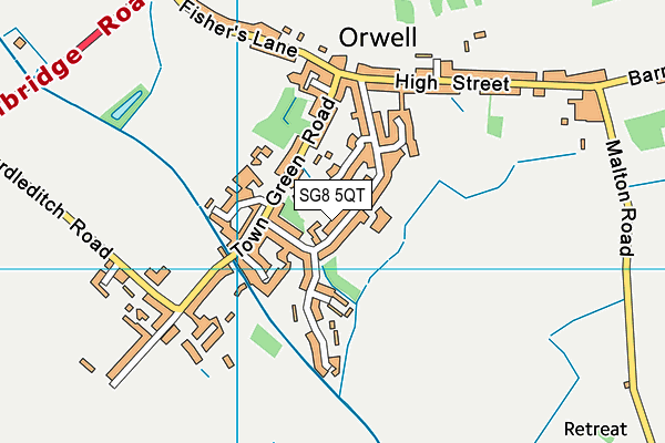 SG8 5QT map - OS VectorMap District (Ordnance Survey)