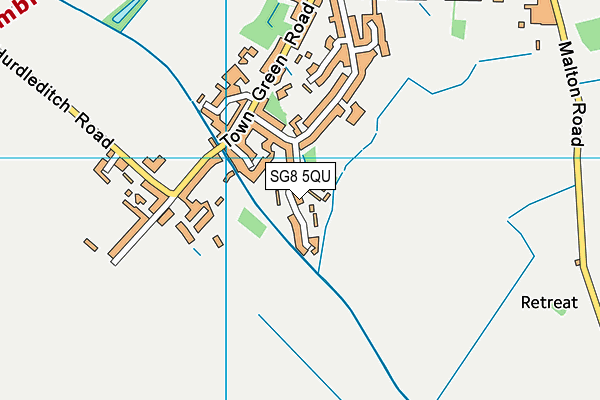 SG8 5QU map - OS VectorMap District (Ordnance Survey)