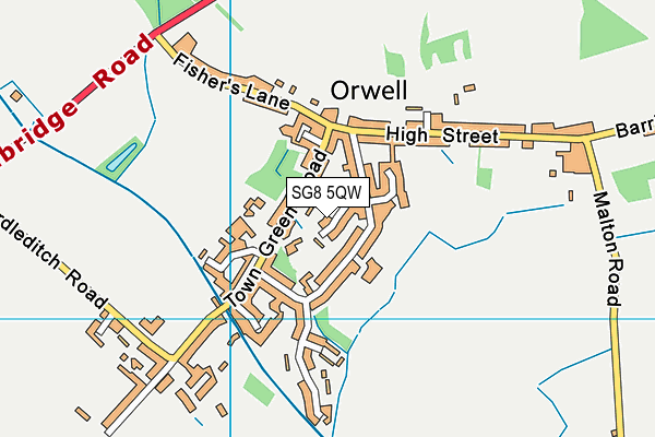 SG8 5QW map - OS VectorMap District (Ordnance Survey)