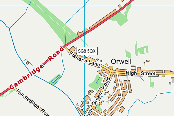 SG8 5QX map - OS VectorMap District (Ordnance Survey)