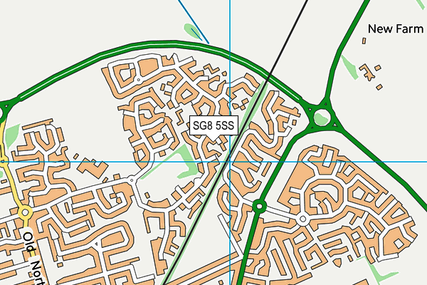 SG8 5SS map - OS VectorMap District (Ordnance Survey)