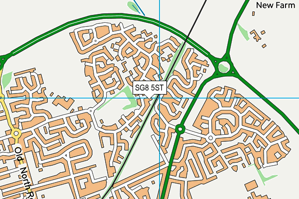 SG8 5ST map - OS VectorMap District (Ordnance Survey)