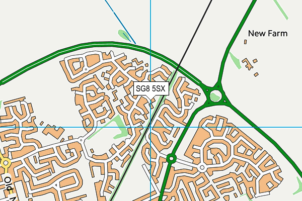 SG8 5SX map - OS VectorMap District (Ordnance Survey)