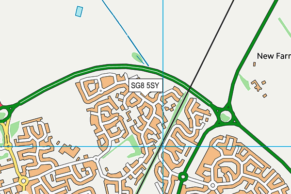 SG8 5SY map - OS VectorMap District (Ordnance Survey)