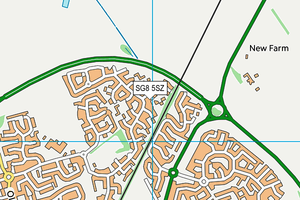 SG8 5SZ map - OS VectorMap District (Ordnance Survey)