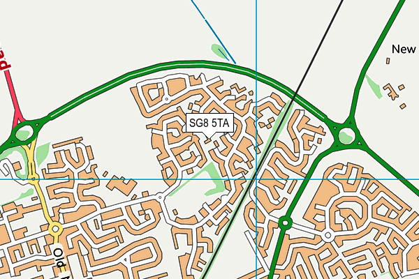 SG8 5TA map - OS VectorMap District (Ordnance Survey)