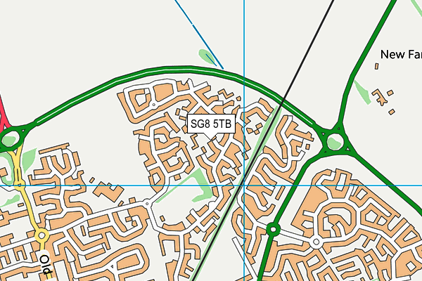 SG8 5TB map - OS VectorMap District (Ordnance Survey)