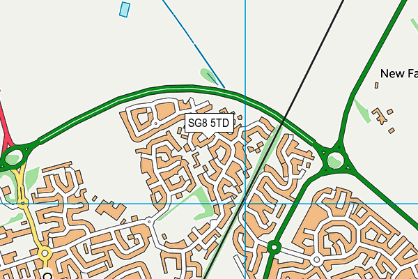 SG8 5TD map - OS VectorMap District (Ordnance Survey)
