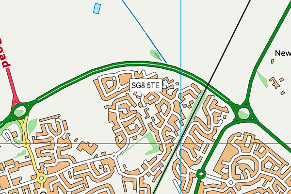 SG8 5TE map - OS VectorMap District (Ordnance Survey)