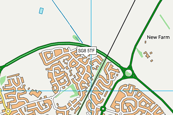 SG8 5TF map - OS VectorMap District (Ordnance Survey)