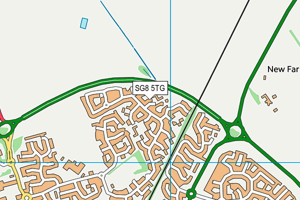 SG8 5TG map - OS VectorMap District (Ordnance Survey)