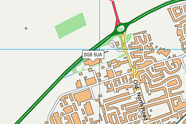 SG8 5UA map - OS VectorMap District (Ordnance Survey)