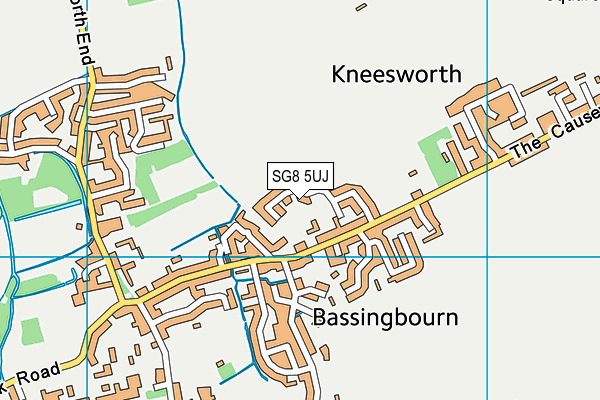 SG8 5UJ map - OS VectorMap District (Ordnance Survey)