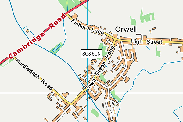 SG8 5UN map - OS VectorMap District (Ordnance Survey)