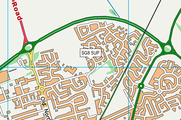 SG8 5UP map - OS VectorMap District (Ordnance Survey)