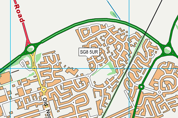 SG8 5UR map - OS VectorMap District (Ordnance Survey)