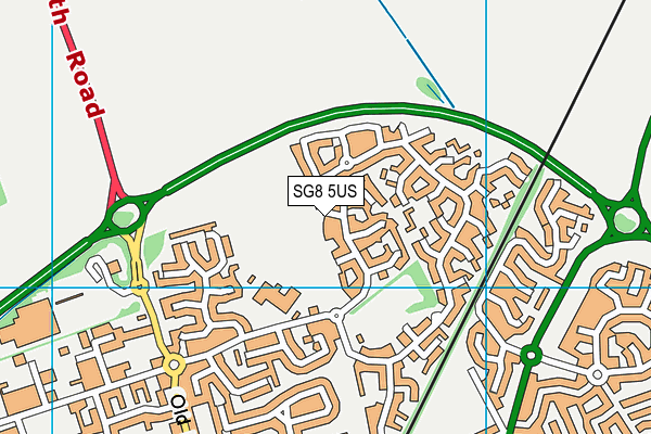 SG8 5US map - OS VectorMap District (Ordnance Survey)