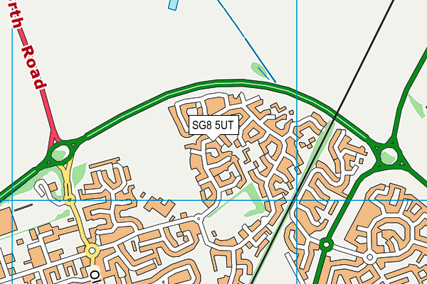 SG8 5UT map - OS VectorMap District (Ordnance Survey)