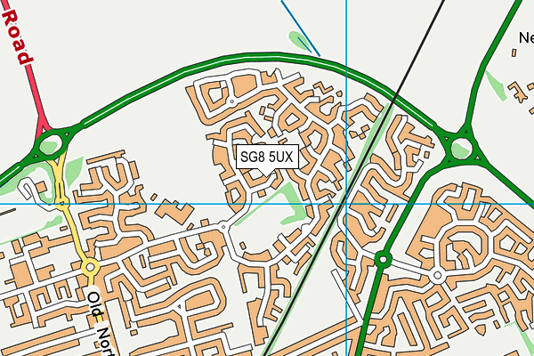 SG8 5UX map - OS VectorMap District (Ordnance Survey)