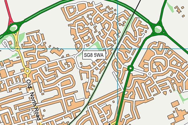 SG8 5WA map - OS VectorMap District (Ordnance Survey)