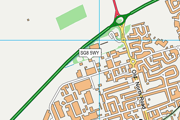 SG8 5WY map - OS VectorMap District (Ordnance Survey)