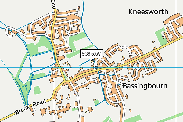 SG8 5XW map - OS VectorMap District (Ordnance Survey)