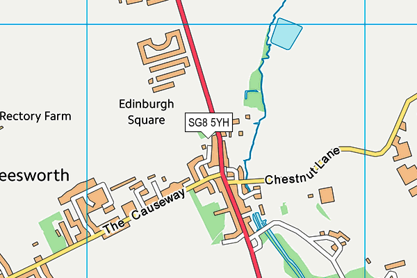 SG8 5YH map - OS VectorMap District (Ordnance Survey)