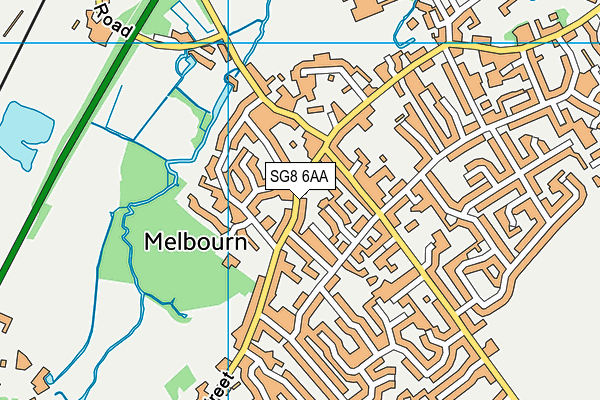 SG8 6AA map - OS VectorMap District (Ordnance Survey)