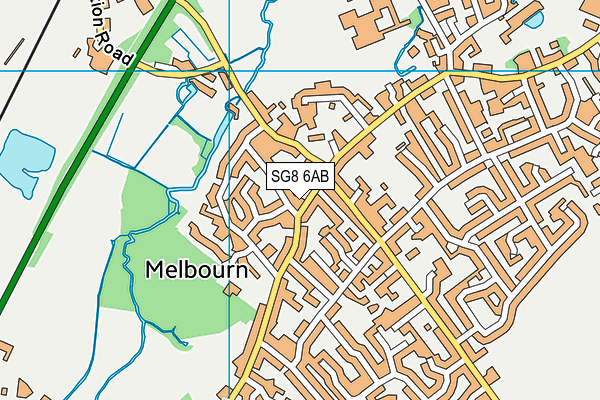 SG8 6AB map - OS VectorMap District (Ordnance Survey)