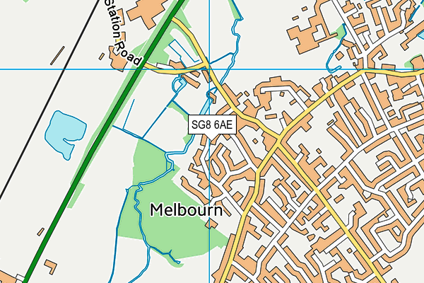 SG8 6AE map - OS VectorMap District (Ordnance Survey)
