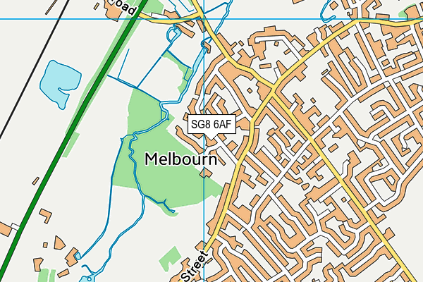 SG8 6AF map - OS VectorMap District (Ordnance Survey)