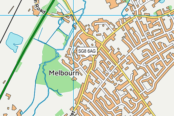 SG8 6AG map - OS VectorMap District (Ordnance Survey)