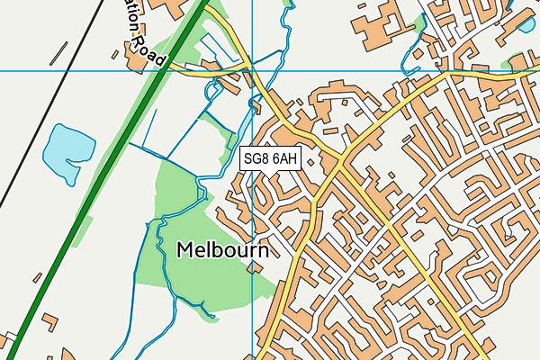 SG8 6AH map - OS VectorMap District (Ordnance Survey)