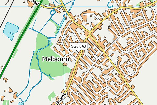 SG8 6AJ map - OS VectorMap District (Ordnance Survey)