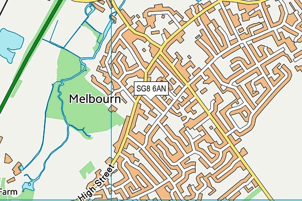 SG8 6AN map - OS VectorMap District (Ordnance Survey)