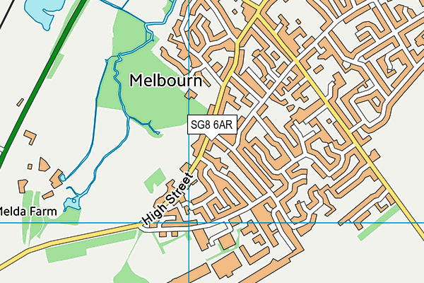 SG8 6AR map - OS VectorMap District (Ordnance Survey)